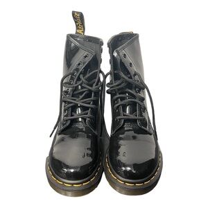 Dr. Martens Doc 1460 W Boots Black Patent Leather Size 6